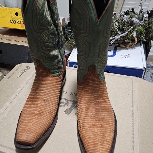 Men's Allen's Lizard Cowboy Boots - Picture 2 of 5
